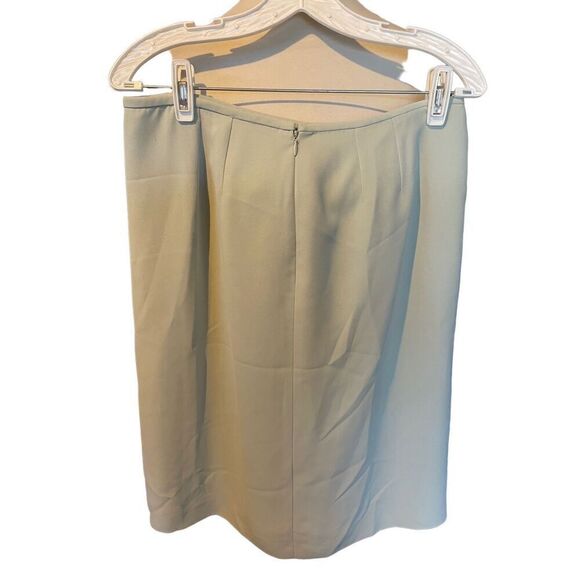 Unbranded Pastel Green Fully Lined Straight Midi Chaffon Like Skirt Size Large ( - Picture 4 of 4
